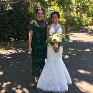 Marchese Notte emerald green midi dress Sz 6